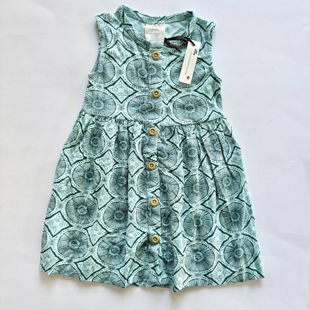 The Woods Dress | Geometric Floral Print | Mint Green | 12–18M | NWT